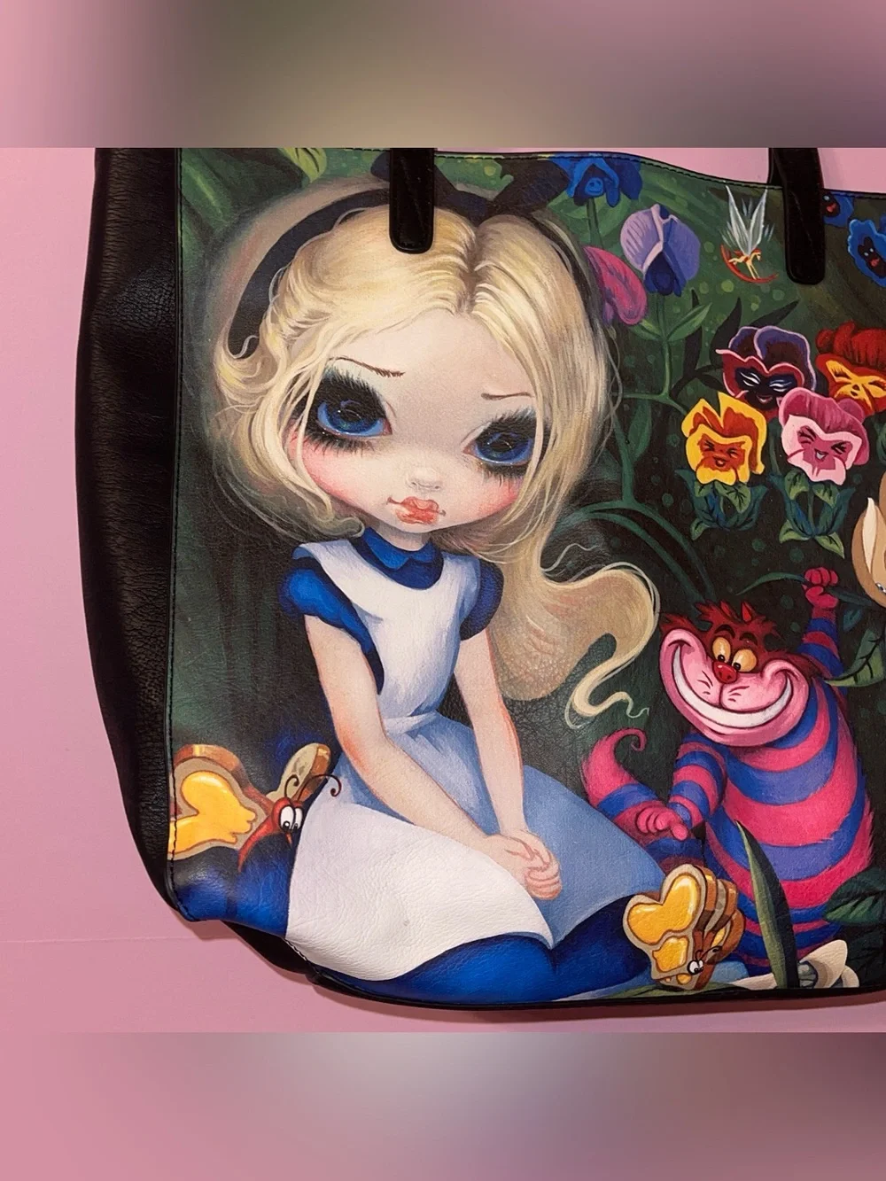 Disney Jasmine Becket Griffith handbag purse tote Alice in wonderland Cheshire